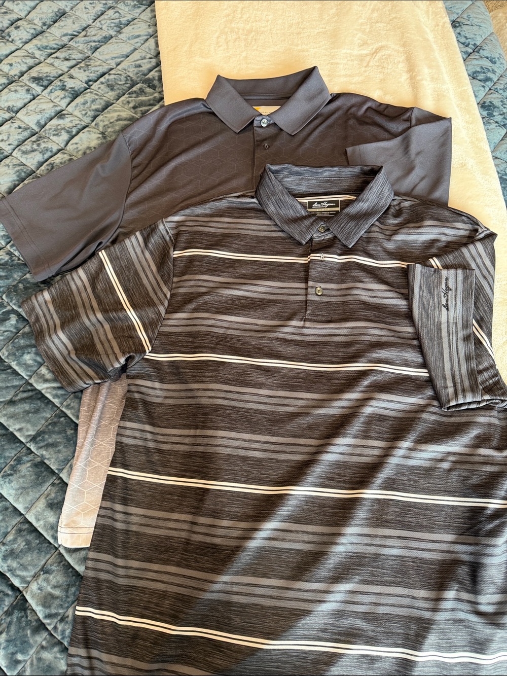 Lot of 2 Men's Branded Golf Polo Shirts - L
